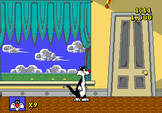 Sylvester and Tweety in Cagey Capers (USA) background