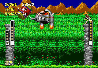 Megaman X in Sonic 2 background
