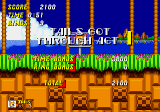 Fly with Tails in Sonic the Hedgehog 2 background
