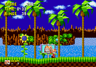 Cream and Cheese in Sonic the Hedgehog background