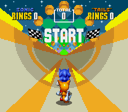 Modern Sonic in Sonic 2 background