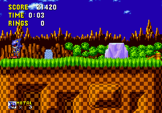 Metal Sonic in Sonic the Hedgehog background