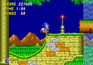 Hyper Sonic in Sonic 2 background