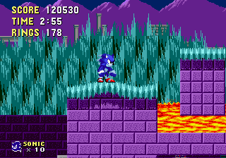 Werehog sonic in sonic 1 v2 By Axel background