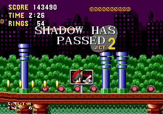 Shadow the Hedgehog in Sonic 1 background