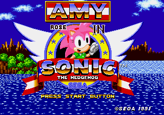 Amy Rose in Sonic the Hedgehog background
