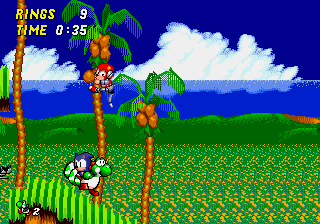 Yoshi in Sonic 2 background