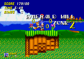 Homing attack and jumpdash in Sonic 2 background