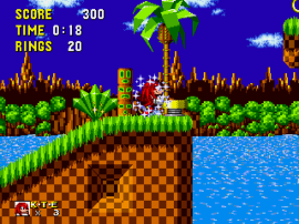 Sonic the Hedgehog (USA, Europe) [Hack by Stealth Rev 1] (~Knuckles the Echidna in Sonic the Hedgehog) background